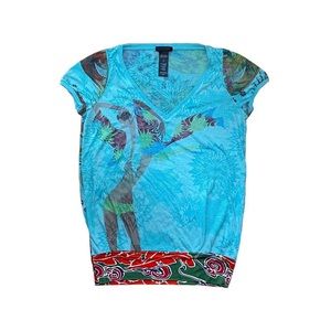 vintage y2k custo barcelona abstract top ♡